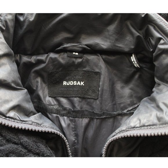 Rudsak Sophie Down Coat with Leather Belt / Small / Grey Black Down - Picture 8 of 16